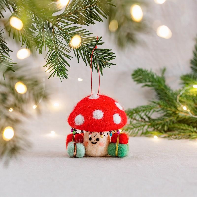 Mushroom with Gifts Decoration
