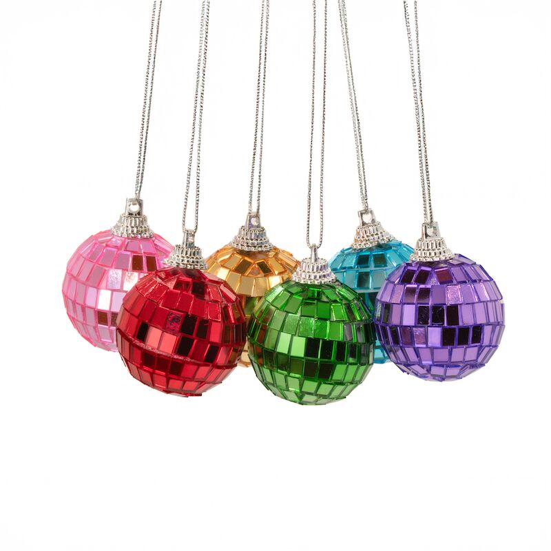 Multicoloured Mirror Ball Baubles