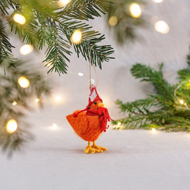 Chicken in a Wooly Hat Decoration