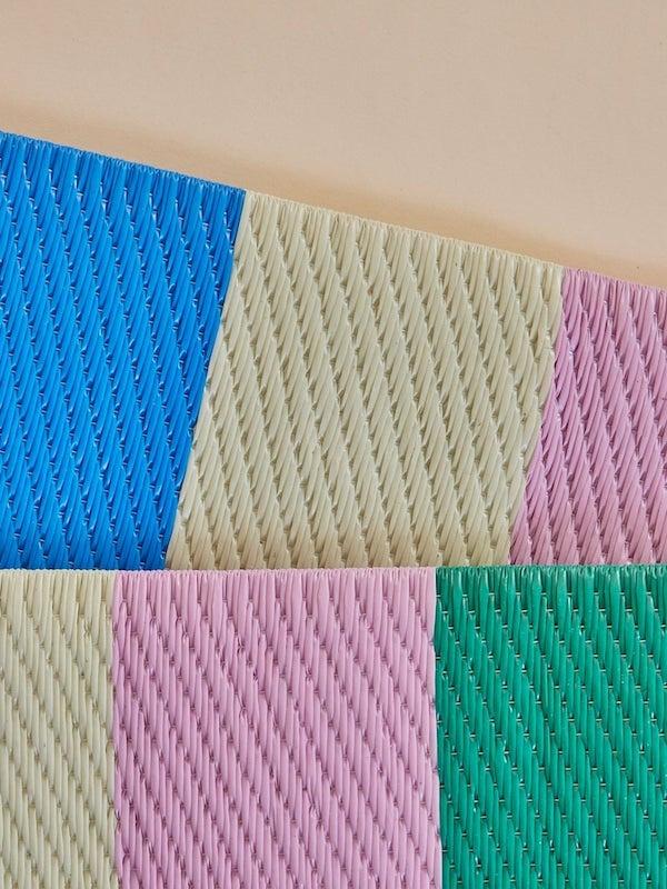 Blue Stripe Floor Mat