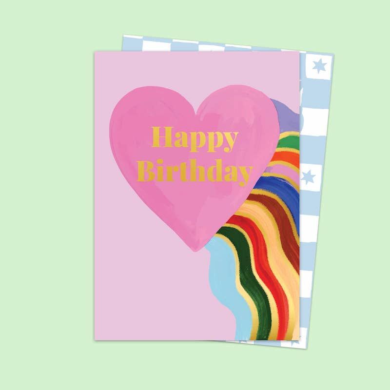 Birthday Rainbow Heart Card