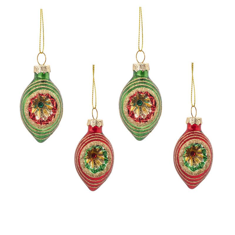 Set of 4 Retro Baubles
