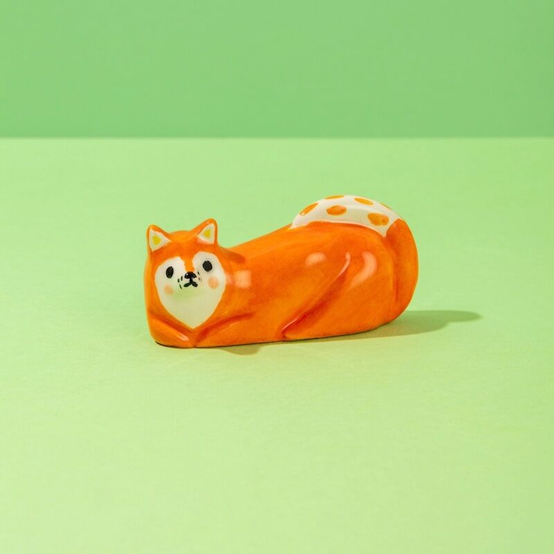 Orange Fox Ceramic Decoration