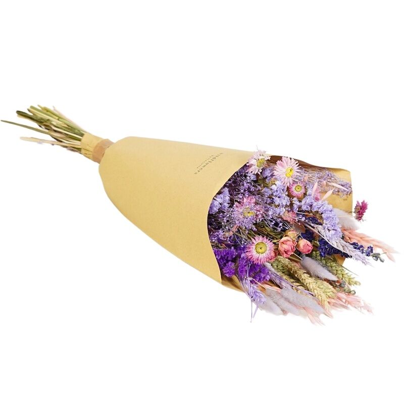Purple Glow Dried Flower Field Bouquet