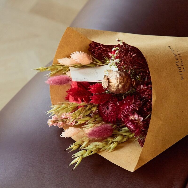 Red Allure Dried Flower Bouquet