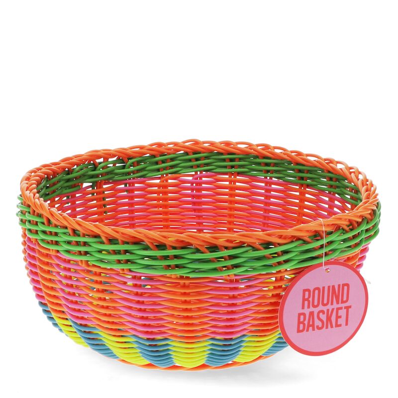 Woven Plastic Round Basket