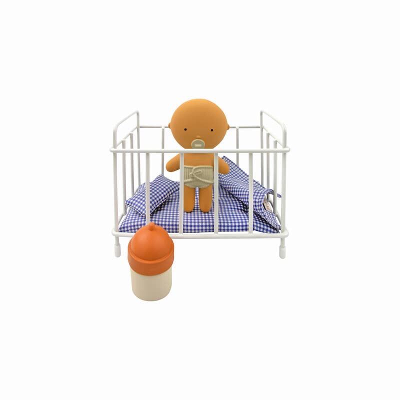 Vichy Stripe Mini Doll Crib