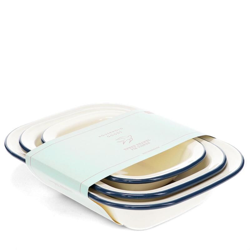 Set of 3 Enamel Pie Dishes