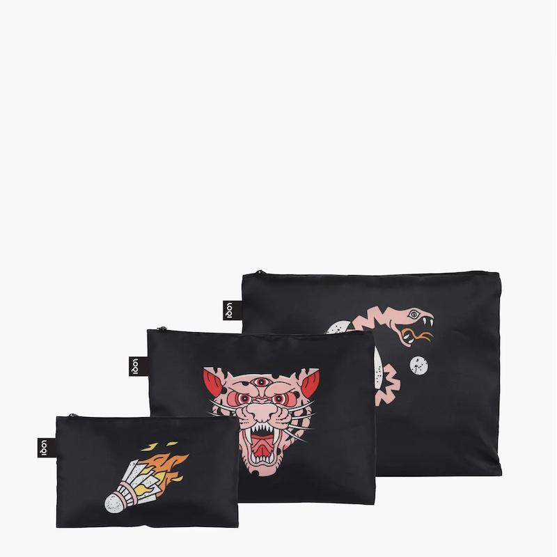 Snask Tiger Black Recycled Zipped Pockets