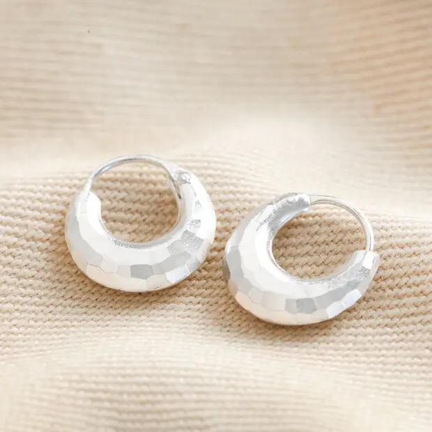 Sterling Silver Dome Hoops