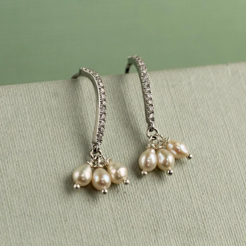 Pearl Trio Drop Earrings